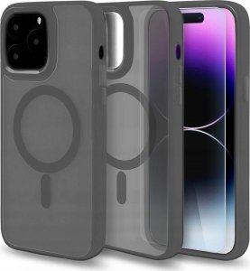 Hello Case Etui MagSafe do Apple iPhone 15 Pro (Szare, Pancerne, Matowe) SZKŁO 9H 1