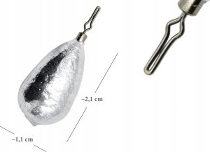 Angel Sport 10 x CIĘŻAREK ŁEZKA Z KRĘTLIKIEM 10 g KLIPS Zacisk 2