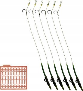 FL 6 x PRZYPON KARPIOWY Z WŁOSEM zakończony bezpiecznym klipsem ochr HAK r 10 3