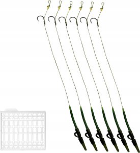 FL 6 x PRZYPON KARPIOWY Z WŁOSEM zakończony bezpiecznym klipsem ochr HAK r 4 3