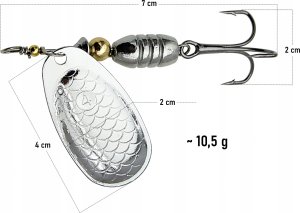 Miracle Fish Błystka obrotówka blacha sztuczna przynęta na ryby 10,5 g /7 cm Szczupak 2