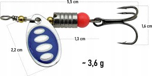 Miracle Fish Błystka obrotówka blacha sztuczna przynęta na ryby 3,6 g / 5,5 cm Szczupak 2