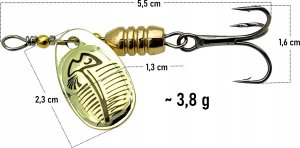 Miracle Fish Błystka obrotówka blacha sztuczna przynęta na ryby 3,8 g / 5,5 cm Szczupak 2