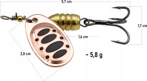 Miracle Fish Błystka obrotówka blacha sztuczna przynęta na ryby 5,8 g / 5,7 cm Szczupak 2