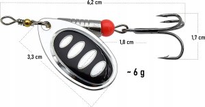 Miracle Fish Błystka obrotówka blacha sztuczna przynęta na ryby 6 g / 6,2 cm Szczupak 2