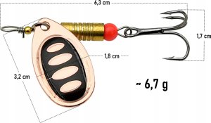 Miracle Fish Błystka obrotówka blacha sztuczna przynęta na ryby 6,7 g / 6,3 cm Szczupak 2