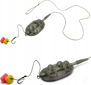Gotowy Uzbrojony zestaw gruntowy metod Method Feeder koszyk 50g hak #10 1