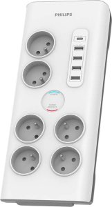 Listwa zasilająca Philips Listwa zasilająca antyprzepięciowa Philips SPN7060WA/60 / 2 m / 6 gniazd / USB / biała 1