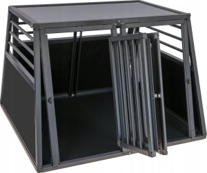 Kerbl Klatka transportowa dla psa, 92 x 97 x 68 cm, 2-drzwiowa, aluminiowa, grafit 12