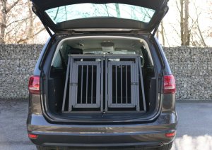 Kerbl Klatka transportowa dla psa, 92 x 97 x 68 cm, 2-drzwiowa, aluminiowa, grafit 2