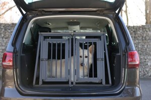 Kerbl Klatka transportowa dla psa, 92 x 97 x 68 cm, 2-drzwiowa, aluminiowa, grafit 7