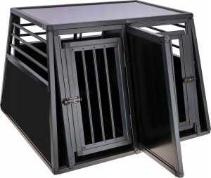 Kerbl Klatka transportowa dla psa, 92 x 97 x 68 cm, 2-drzwiowa, aluminiowa, grafit 8