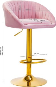 Activeshop 4Rico Hoker barowy QS-B16G aksamit różowe 6