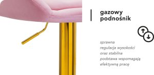 Activeshop 4Rico Hoker barowy QS-B16G aksamit różowe 9