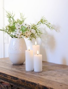 Dekoracja świąteczna Tork Sirius Sirius Smilla Ładowalny zestaw świec Ø 5 cm - Biały - 3 stk 2