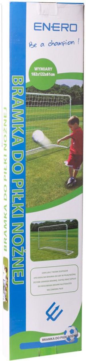 Enero Bramka do piłki nożnej z siatką biała r. 1.82x1.22x0.61m 2