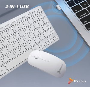 Klawiatura + mysz Reagle KLAWIATURA I MYSZKA BEZPRZEWODOWA ZESTAW 2,4 GHz DO LAPTOP PC TV MACBOOK 2