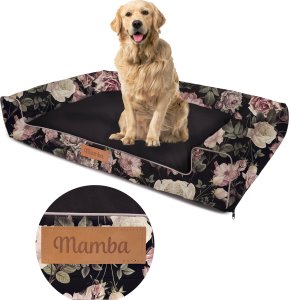 Dogeste Legowisko dla psa czarne + róże XXL 3