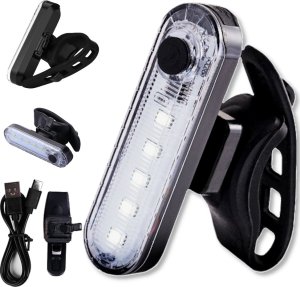 Co2 Lampka Rowerowa LED przód biała przednia USB opaska gumowa 12h wodoodporna 1