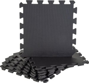 Mata puzzle pod sprzęt fitness 8szt 30x30x0,9cm czarna Pure 2 improve 2