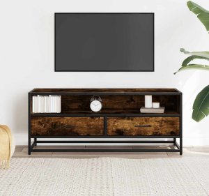 vidaXL Szafka pod telewizor, przydymiony dąb, 100x34,5x40 cm 3