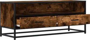 vidaXL Szafka pod telewizor, przydymiony dąb, 100x34,5x40 cm 7