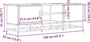 vidaXL Szafka pod telewizor, dąb sonoma, 120x35x41 cm 10