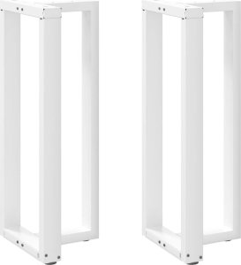 vidaXL Nogi do stołu barowego, 2 szt., białe, 50x35x(100-101) cm, stal 1