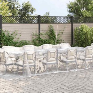 vidaXL Przezroczysta plandeka z oczkami 3x8 m Polietylen 2