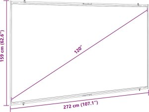 vidaXL Ekran projekcyjny ścienny 120 cali 16:9 7