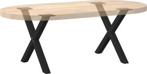 vidaXL vidaXL Nogi do stolika kawowego, 2 szt., czarne, 38x(42-43) cm, stal 8