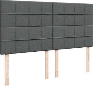 vidaXL vidaXL Rama łóżka otomana z materacami, szara, 200x200 cm, tkanina 7