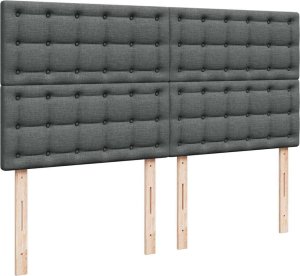 vidaXL vidaXL Rama łóżka otomana z materacami, szara, 200x200 cm, tkanina 7