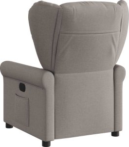 vidaXL Elektryczny fotel rozkładany, kolor taupe, obity tkaniną 6