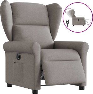 vidaXL Elektryczny fotel rozkładany, kolor taupe, obity tkaniną 9