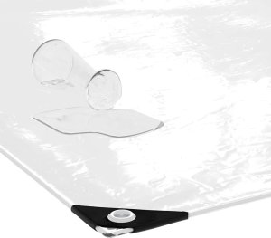 vidaXL Przezroczysta plandeka z oczkami 3x5 m PVC 4