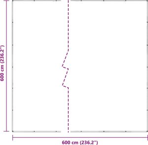 vidaXL Przezroczysta plandeka z oczkami 6x6 m PVC 10