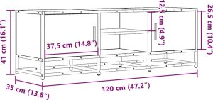 vidaXL Szafka pod TV, czarna, 120x35x41 cm 10
