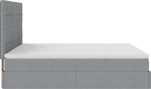 vidaXL vidaXL Rama łóżka otomana z materacami, szara, 200x200 cm, tkanina 8