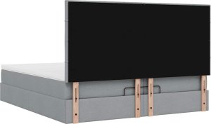 vidaXL vidaXL Rama łóżka otomana z materacami, szara, 200x200 cm, tkanina 9