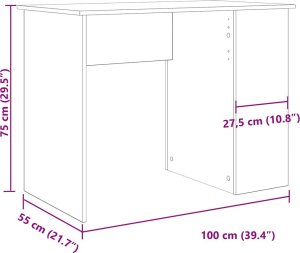 Biurko vidaXL Dąb Artisan 100 cm x 55 cm 10