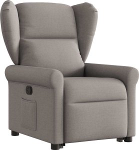 vidaXL Podnoszony fotel rozkładany, kolor taupe, obity tkaniną 3