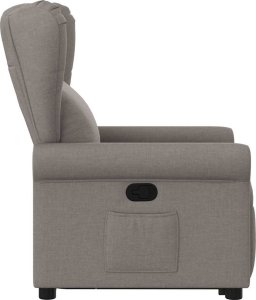 vidaXL Podnoszony fotel rozkładany, kolor taupe, obity tkaniną 5