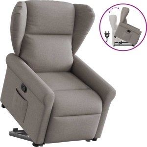 vidaXL Podnoszony fotel rozkładany, kolor taupe, obity tkaniną 9