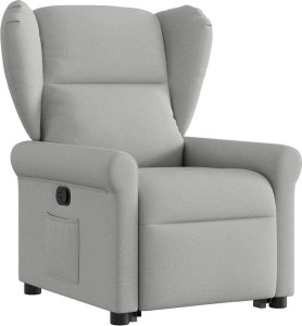 vidaXL Podnoszony fotel rozkładany, szary, obity tkaniną 3