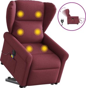 vidaXL Podnoszony fotel masujący, elektryczny, rozkładany, czerwony 10