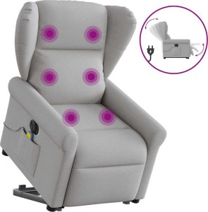 vidaXL Podnoszony fotel masujący, elektryczny, rozkładany, szary 10