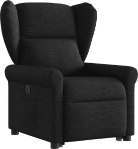 vidaXL Podnoszony fotel rozkładany, czarny, obity tkaniną 3