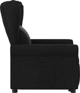 vidaXL Podnoszony fotel rozkładany, czarny, obity tkaniną 5