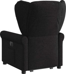 vidaXL Podnoszony fotel rozkładany, czarny, obity tkaniną 6